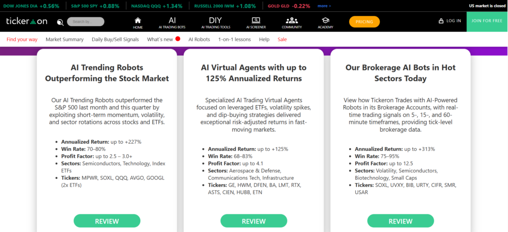 Top 10 USA Stock market trading signals providers