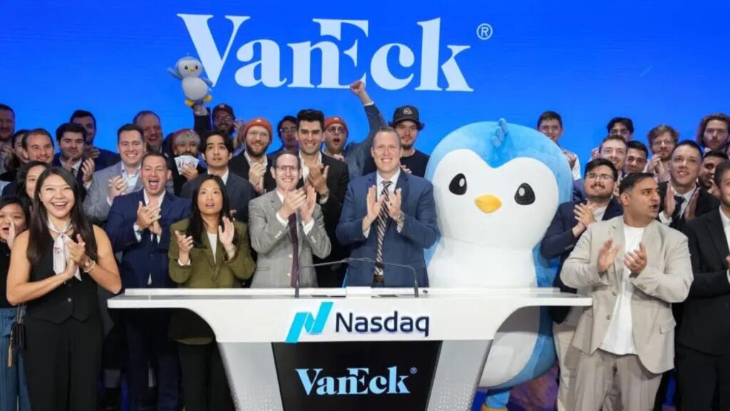 Not just ringing the bell, but opening the mainstream financial door through VanEck and ETFs.