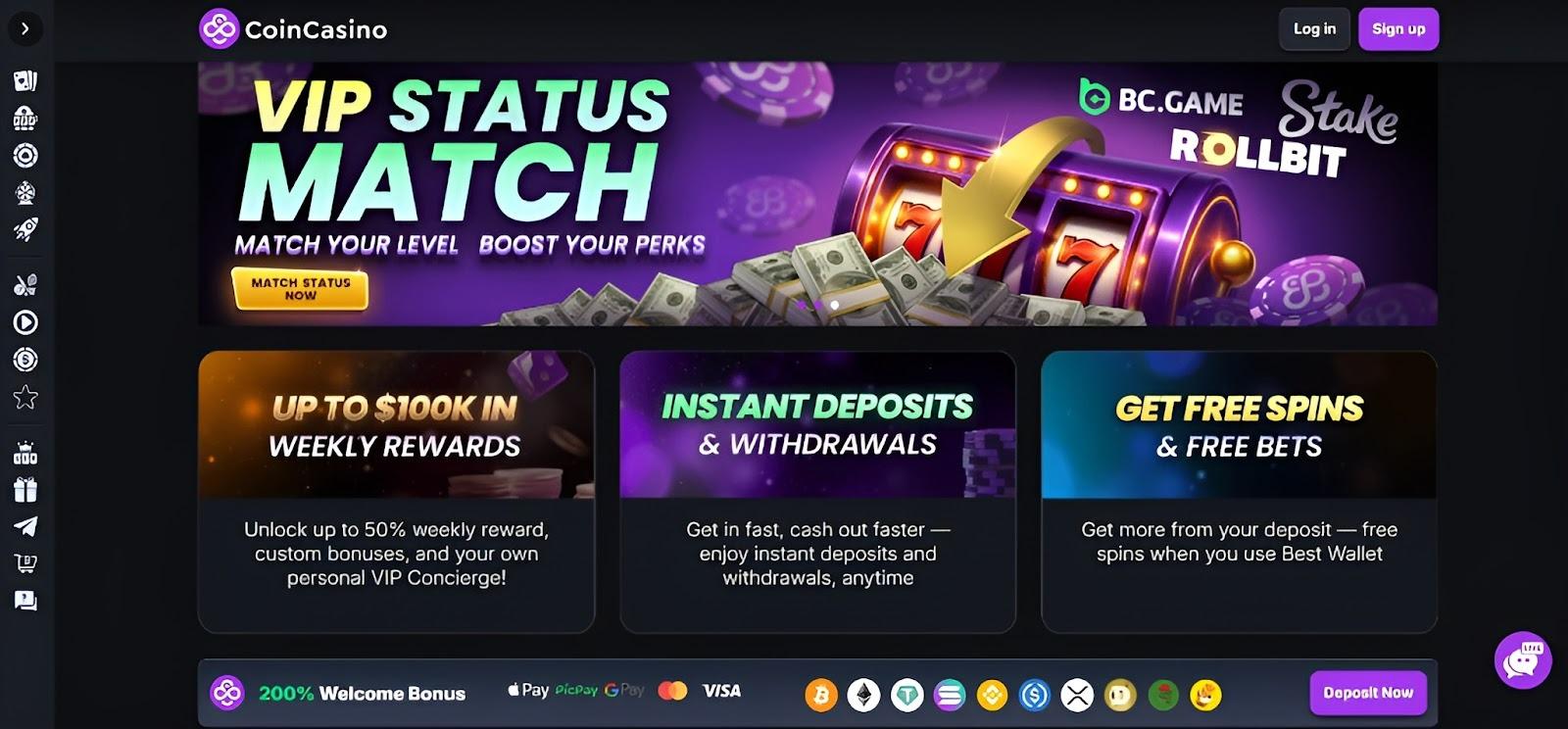 CoinCasino - Best for welcome bonuses