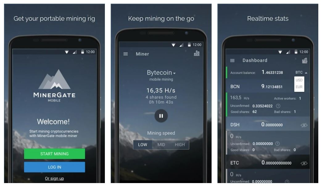 MinerGate Mobile Miner – Best for Multi-Coin Mining
