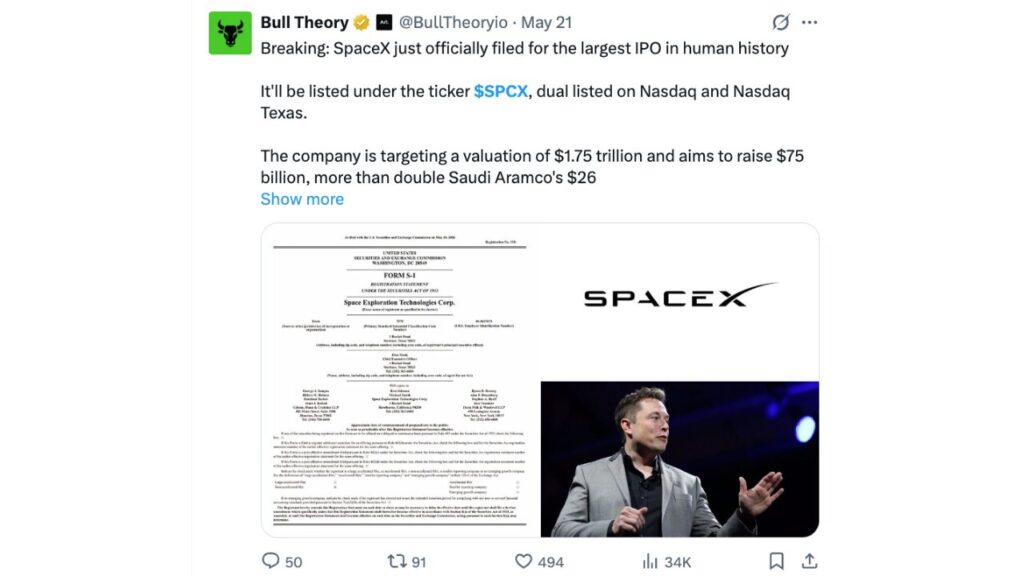 The SpaceX IPO