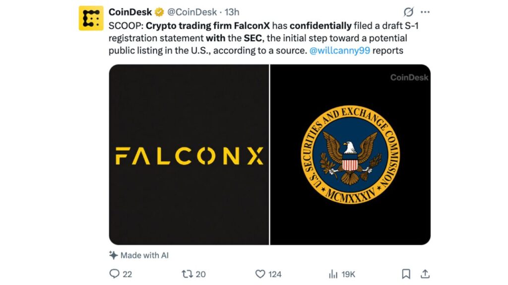 Crypto Trading Firm FalconX Confidentially Files With SEC for IPO