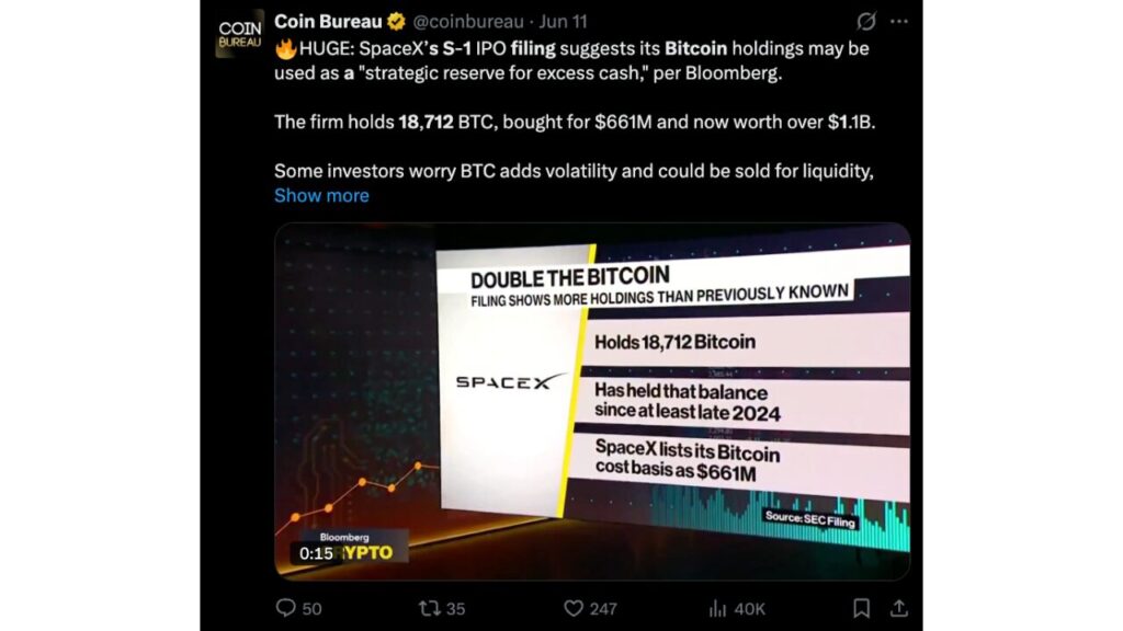 SpaceX Already Owns Bitcoin