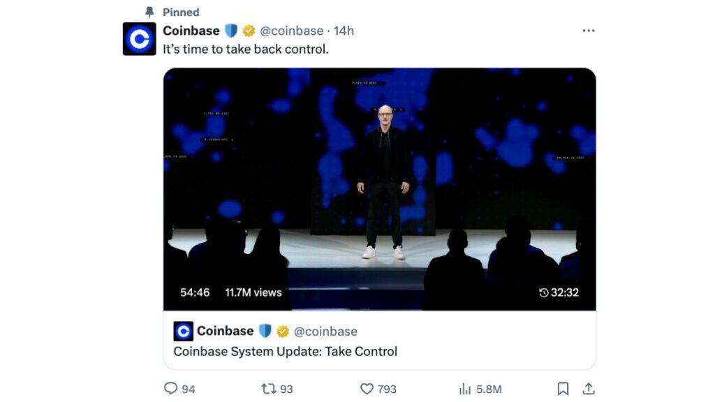 Coinbase System Update