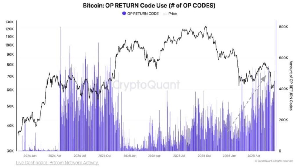 Bitcoin OP_RETURN Code Use (Source: CryptoQuant)