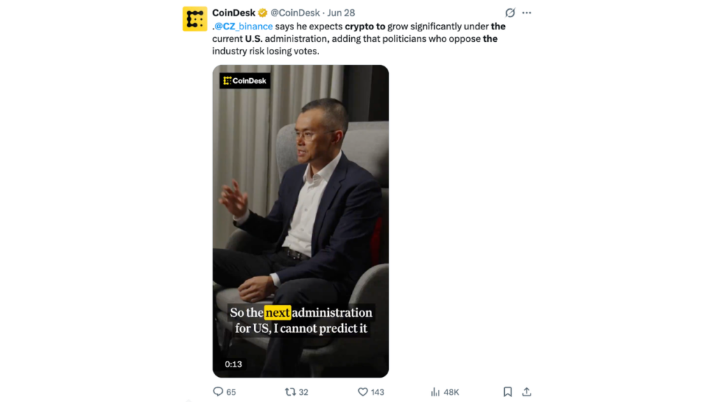 CZ wants to make the U.S. the ‘capital of crypto