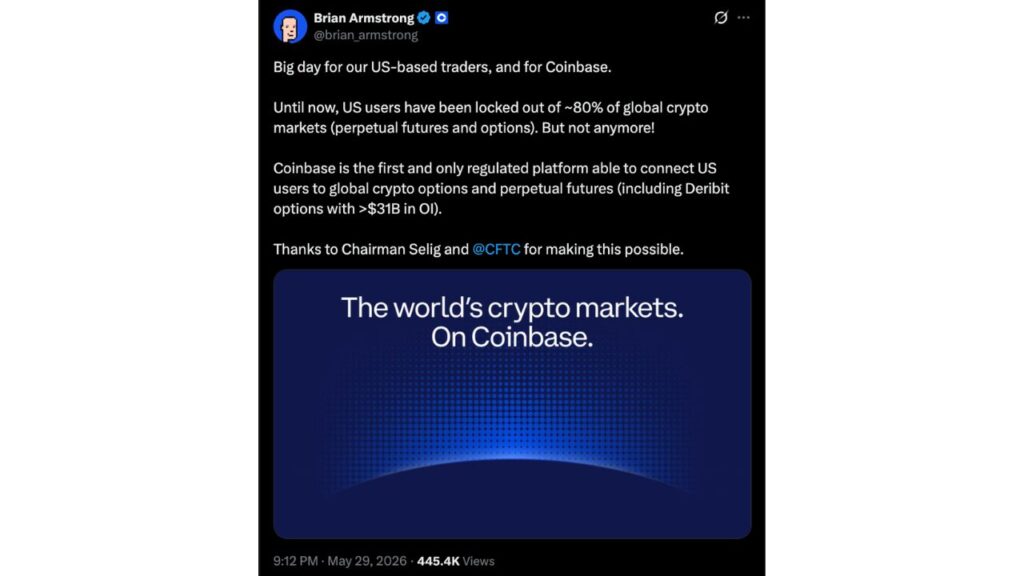 Coinbase Receives CFTC Approval to Launch Crypto Perpetual Contracts