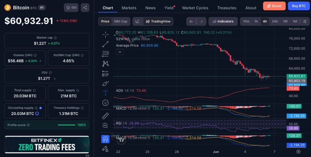 Bitcoin (BTC) Price Chart (Source: CoinMarketCap)