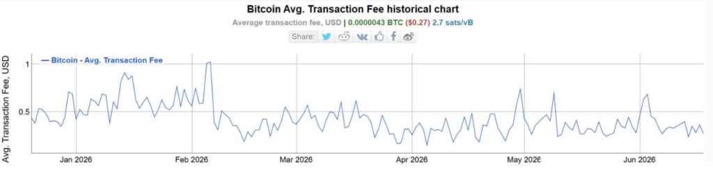 Bitcoin Average Network Fees (Source: BitInfoCharts)