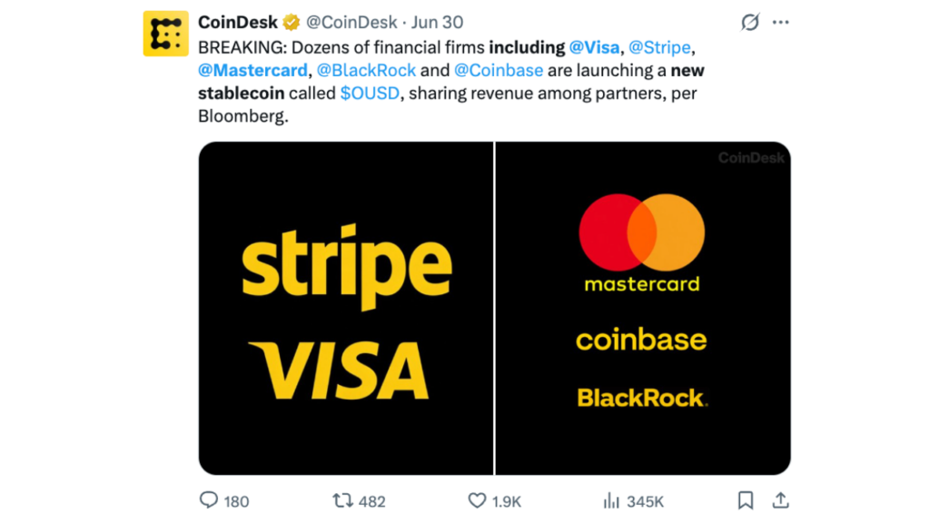 Visa, Mastercard, Coinbase Join 140+ Firms to Launch Open USD Stablecoin Network
