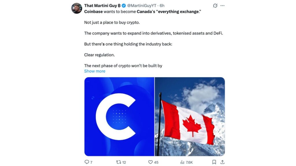 Coinbase Eyes Canada's 'Everything Exchange'