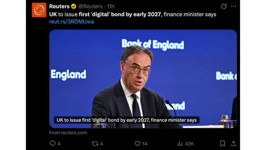 UK Plans First G7 Digital Sovereign Bond by Early 2027
