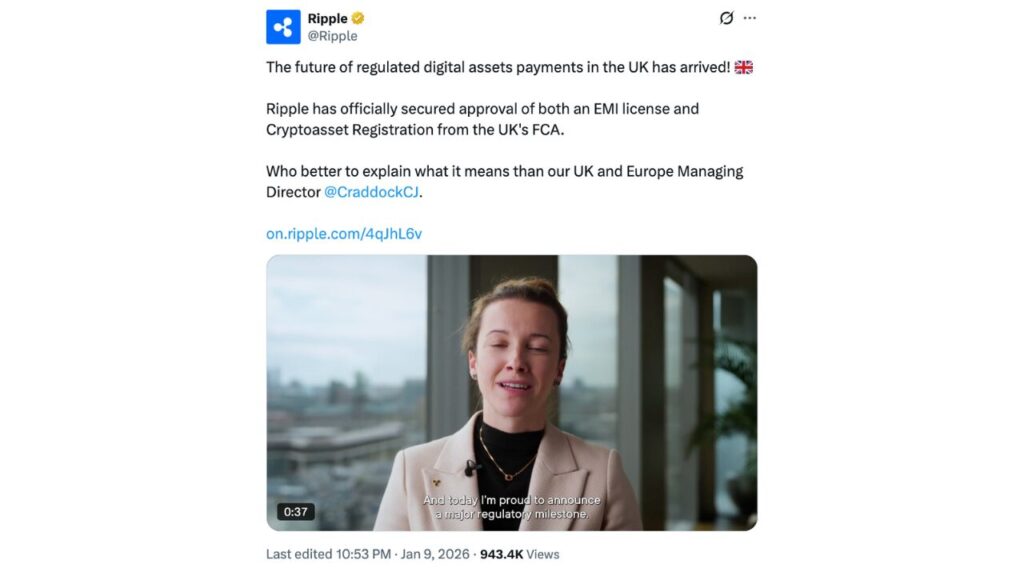 Ripple has also received regulatory approval from the UK Financial Conduct Authority