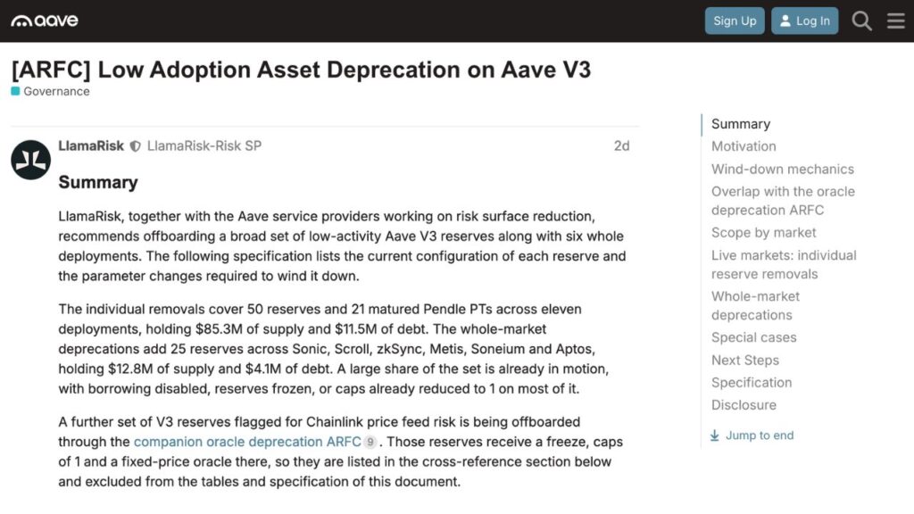 Aave To Shut Down Six Chain Deployments