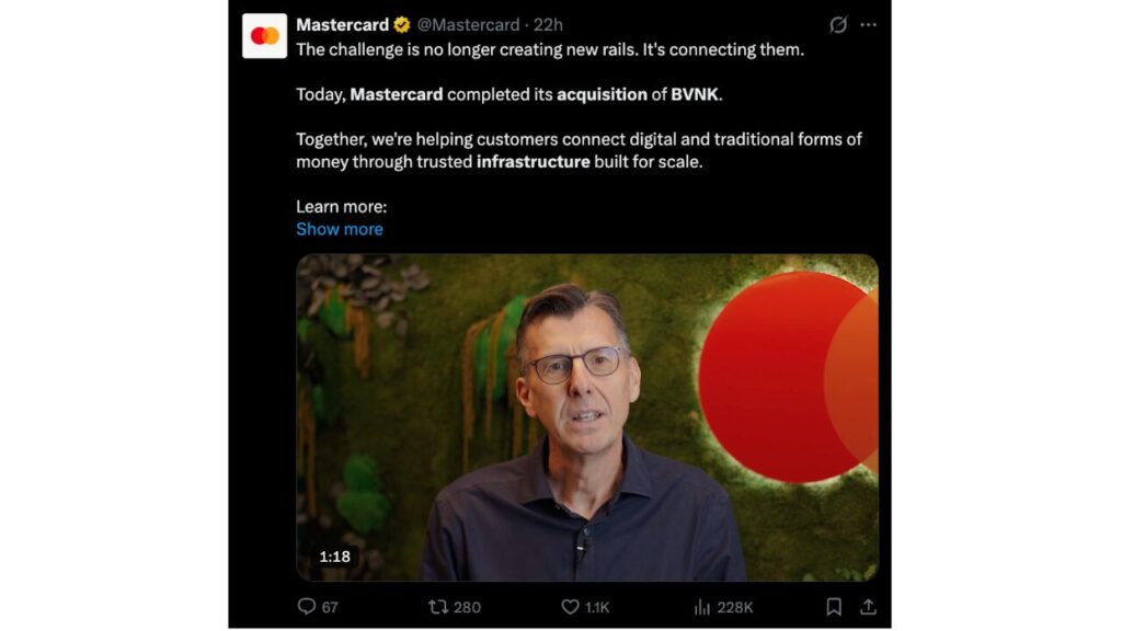 Mastercard Completes BVNK Acquisition