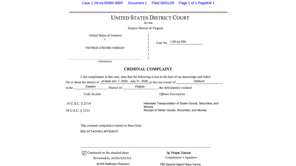 The criminal complaint