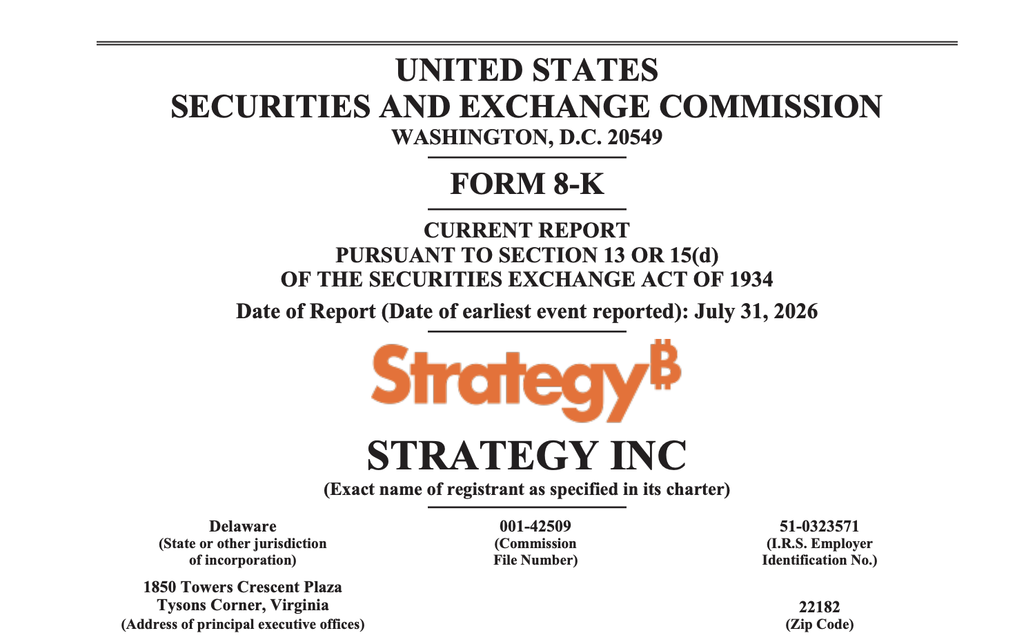 Form 8-K filing