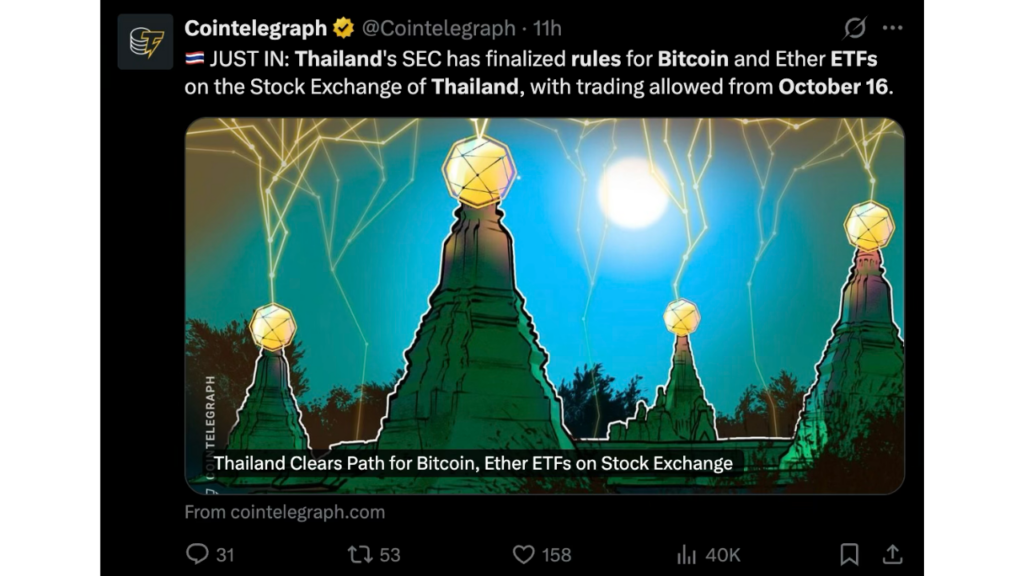 Thailand Clears The Way For Bitcoin And Ethereum ETFs